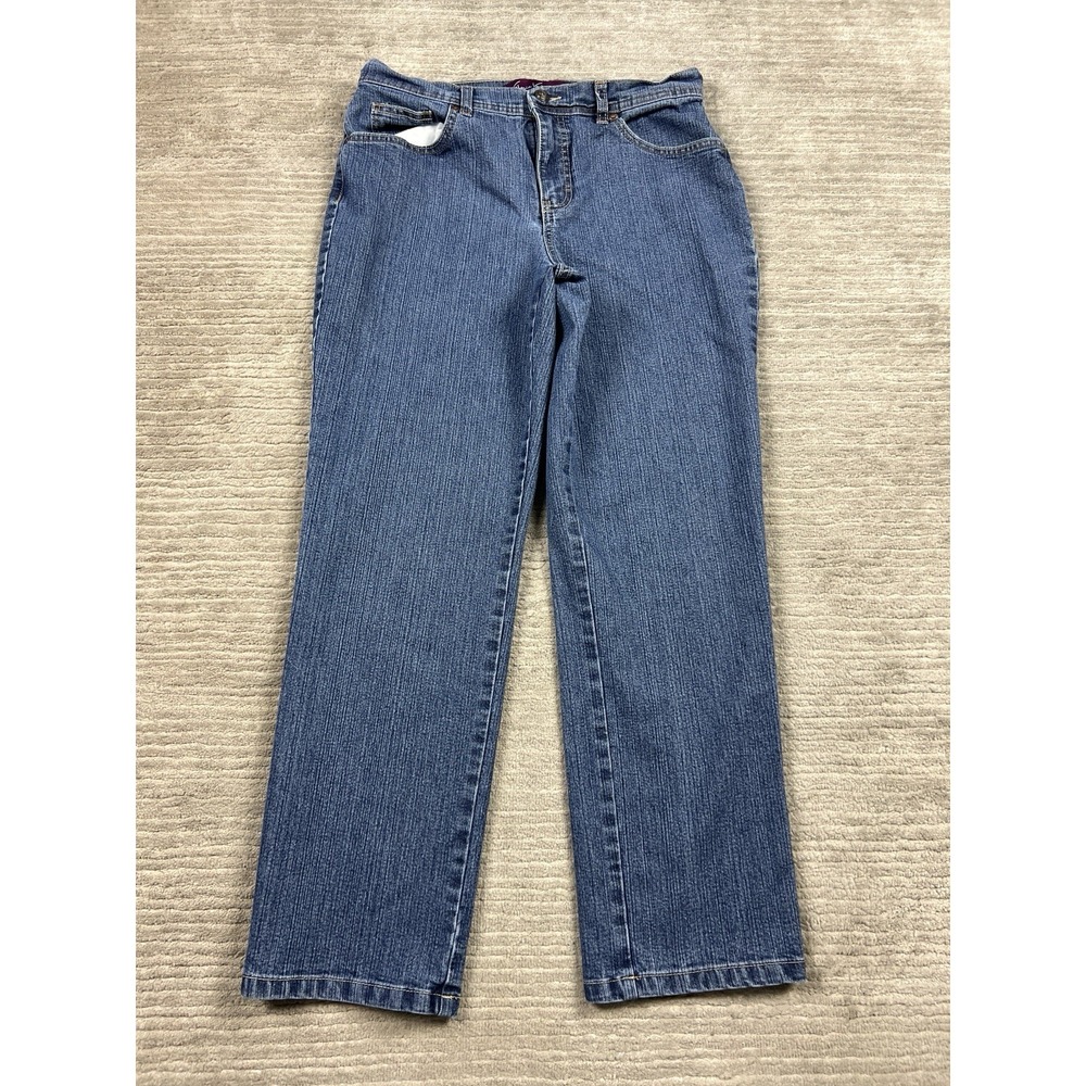 Gloria Vanderbilt Jeans Womens 10‎ Short Blue Dark Wash Straight Leg Denim